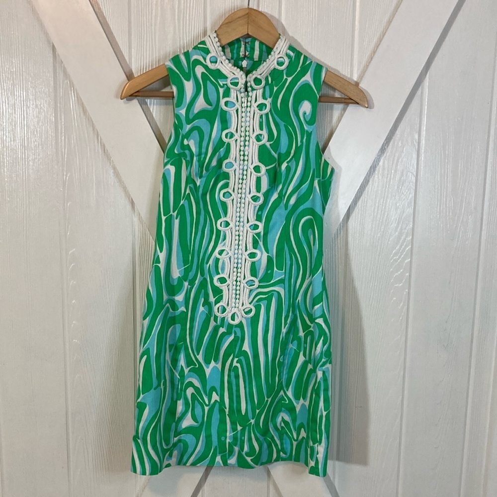 Lilly Pulitzer Green A-line Sleeveless Mini Dress